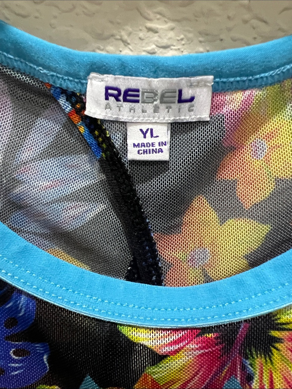 Rebel Athletic Cheer Athletics Floral mesh tank top size YL - Picture 3 of 8